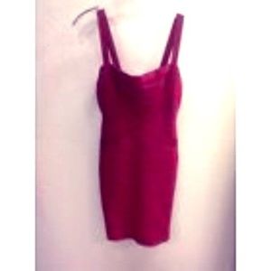 HERVE LEGER SIGNATURE RED BANDAGE DRESS SIZE M